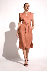 Flap Sleeve Midi Dress