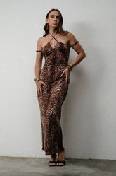 BEADED SHOULDER STRAP DRESS
