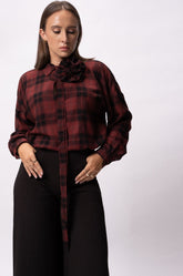 DROPPED SHOULDER SHIRT WITH DETACHABLE FLOWER