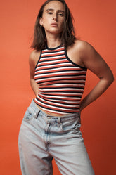 RACERBACK TANK TOP - BLUE STRIPE