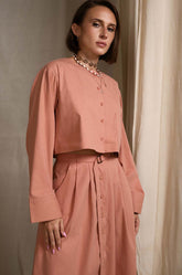 Cropped Long Sleeve Top PEACH