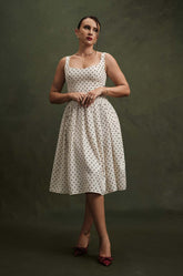 SCOOPED NECK MIDI DRESS