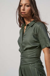 Twisted Waist Jump Suit