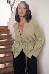 RELAXED BLAZER TOP - GREEN