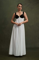 CONTRAST DETAILED MAXI DRESS