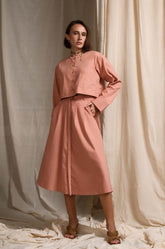 Midi Skirt With Belt PEACH