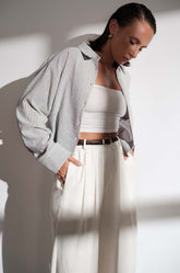 CROPPED SHIRT - BLUE STRIPE