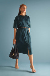 Sleeve Detailed Midi Dress