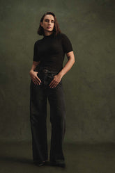 HIGH NECK T-SHIRT - BLACK