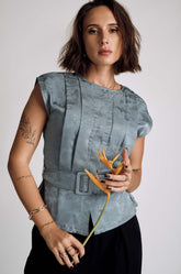 Buckled Detailed Top Blue