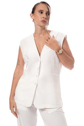 OVERSIZED WAISTCOAT - WHITE
