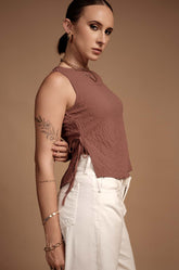 Side Slit Top - BROWN