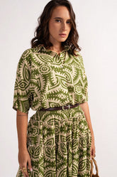 OVERSIZED EXTENDED SLEEVE SHIRT - GREEN
