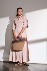 VOLUMED SLEEVE MAXI DRESS