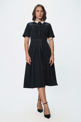 CONTRAST COLLARED DRESS