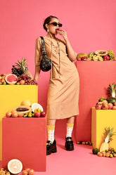 Back Slit Midi Dress