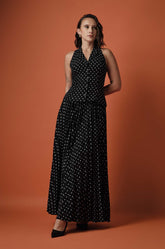 PLEATED MAXI SKIRT - BLACK