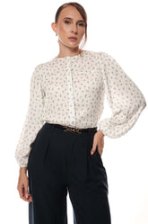 Ditsy Floral Balloon Sleeve Top