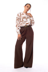 PRINTED LONG SLEEVE TOP - OFF WHITE PRINTED