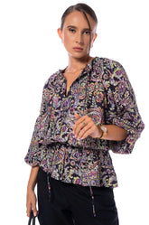 WAIST ELASTICATED TOP