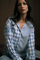 Mixed Fabric Oversized Shirt