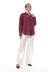 BACK TIE DETAILED SHIRT - BURGANDY