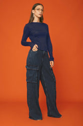 Seam Detailed T-shirt - Navy