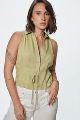 PLEAT DETAILED TOP - GREEN