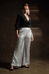 SILVER FALRED PANTS