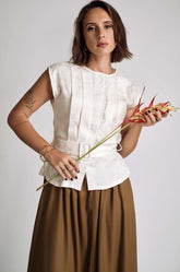 Buckled Detailed Top White