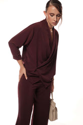 Wraparound Top - burgandy