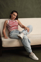 STRIPED CROP TOP - RED