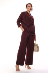 Straight Cut Pant - Burgandy