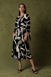 TIE-BELT KIMONO SHIRT DRESS