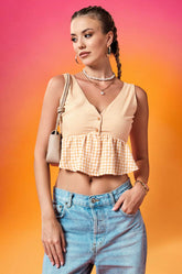 Mixed Fabric Holiday Top