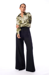 PRINTED OVERSIZED SHIRT - GREEN PRINTED