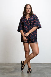 SHORT SLEEVE LAPEL COLLAR SHIRT
