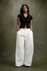 SHORT SLEEVE BUTTON FRONT TOP - BLACK
