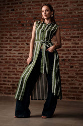 Double Pocket Long Top-Green