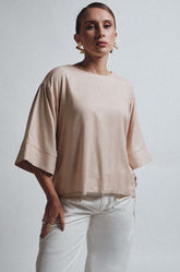 SIDE TIED PULL ON TOP - BEIGE