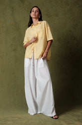 SHORT SLEEVE OVERSIZED SHIRT - YELLOW