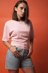 BACK TIE-UP T-SHIRT - PINK