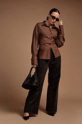 Waist Accentuating Top - BROWN