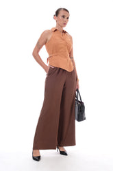 WAIST CINCHING HALTER WAISTCOAT - ORANGE