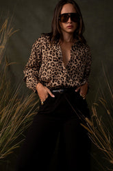 OVERSIZED SHIRT - LEOPARD PRINT