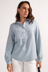 RELAXED TOP WITH POP-OVER PLACKET