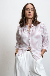 NOTCH NECKLINE TOP - PINK
