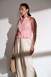 PLEAT DETAILED TOP - PINK