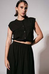 Double Pocket Top Black