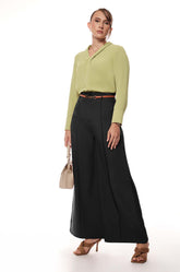 Pintuck Detailed Pant - Black